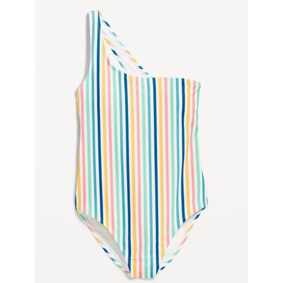 NWT Old Navy Womens One Shoulder Multi Stripe One Piece Swimsuit Size XXL - Picture 3 of 11